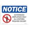 Signmission OSHA Notice Sign, 3.5" Height, 5" Width, NOTICE Authorized Employees Sign With Symbol, Landscape OS-NS-D-35-L-15257 - alternate 1